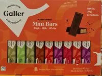 Mängden socker i Assortiment mini barres chocolat