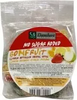 Mängden socker i Damhert Extra Gomfruit Snoepjes Suikervrij