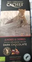 Mängden socker i Cherries & almond 57% cacao dark chocolate