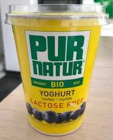 Mängden socker i Yaourt ss lactose Myrtilles