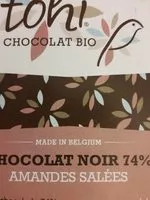Mängden socker i 70G Chocolat Bio Noir 74% Cacao Amandes Salees