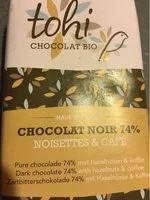Mängden socker i Chocolat Bio Noir 74% Noisettes & Café