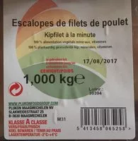 Mängden socker i Escalopes de filets de poulet