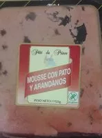 Mängden socker i Mousse con pato y arandanos