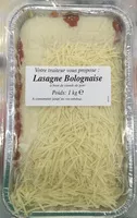 Mängden socker i Lasagne Bolognaise à base de viande de porc