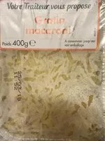 Mängden socker i Gratin macaroni jambon