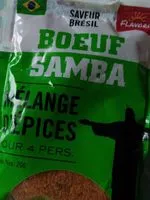 Mängden socker i Melange d'epices Bœuf samba