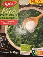 Mängden socker i Epinards hachés à la crème