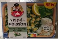 Mängden socker i Vis gratin de poisson epinard a la creme