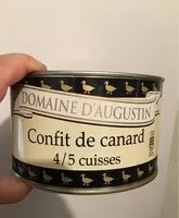 Mängden socker i Confit de canard 4/5 cuisses