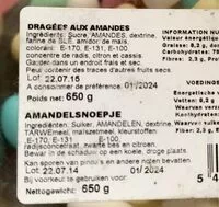 Mängden socker i Dragees aux amandes