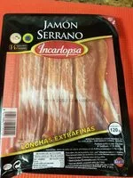 Mängden socker i Jamon serrano. Lonchas extrafinas