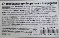 Mängden socker i Soupe aux champignons