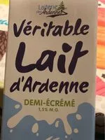 Mängden socker i Lait d'Ardenne demi-écrémé UHT