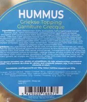 Mängden socker i Hummus - Griekse topping