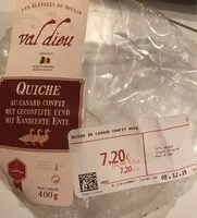 Mängden socker i Quiche de canard confit