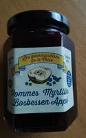 Mängden socker i Confiture pommes myrtilles