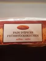 Mängden socker i Pain d'épices Fruhstuckuchen