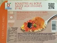 Mängden socker i Boulettes au Bœuf, Sauce aux Légumes et Riz