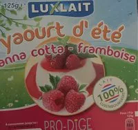 Mängden socker i Luxlait Joghourt Pro Digé, Panna Cotta Himbeere / Pa...