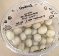 Mängden socker i Noix macadamia