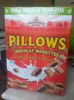 Mängden socker i Pillows chocolat noisettes Céréales fourrées coeur fondanr