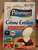 Mängden socker i Crème entière semi épaisse