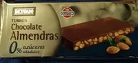 Mängden socker i Turrón de chocolate con almendras 0%
