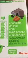 Mängden socker i Chocolate de leite com uvas passas e amendoas