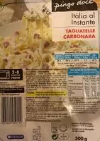 Mängden socker i Tagliatelle carbonara