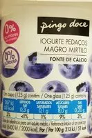 Mängden socker i Iogurte de pedaços magro de mirtilo