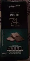 Mängden socker i Chocolat noir 74% cacao