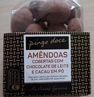 Mängden socker i Amêndoas cobertas com chocolate de leite e cacau em pó
