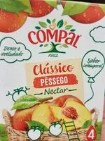 Mängden socker i Compal clássico pêssego nectar