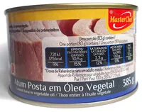 Mängden socker i Atum posta em óleo vegetal