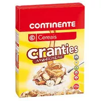 Mängden socker i Cranties, Cereais com crocantes de frutos secos, amêndoas e mel
