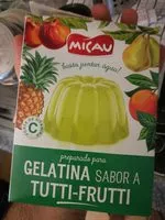 Mängden socker i Gelatina Micau Tuti-fruti