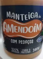Mängden socker i Manteiga de amendoim com pedaços