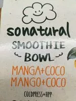 Mängden socker i Smoothie bowl. Mango+coco