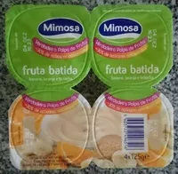 Mängden socker i Iogurtes fruta batida banana laranja e bolacha