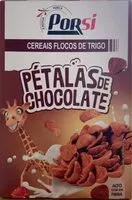 Mängden socker i Cereais flocos de trigo pétalas de chocolate