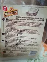 Mängden socker i Pão de forma integral sem côdea