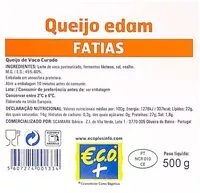 Mängden socker i Queijo edam Fatias