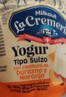 Mängden socker i yogur con confitura de durazno y naranja
