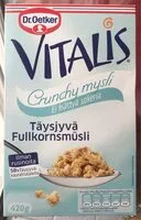 Mängden socker i Vitalis crunchy mysli