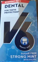 Mängden socker i V6 Dental strong mint gum