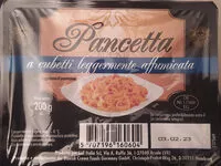 Mängden socker i Pancetta a cubetti leggermente affumicata