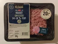 Mängden socker i Hakket grisekød 14-18% fedt