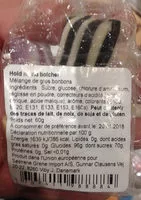 Mängden socker i Hold niand bolcher