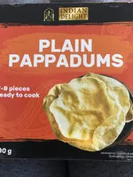 Mängden socker i Plain Pappadums